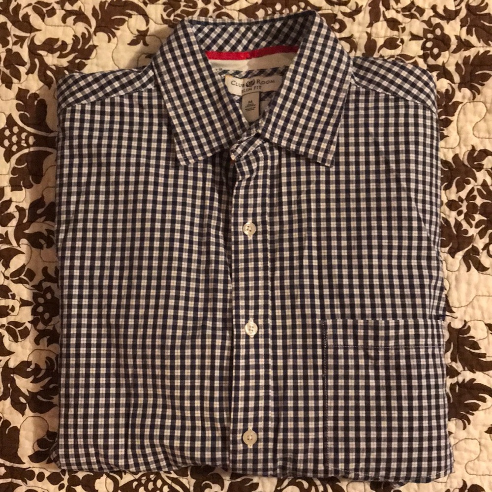 Club Room • Checkered Button Down • M